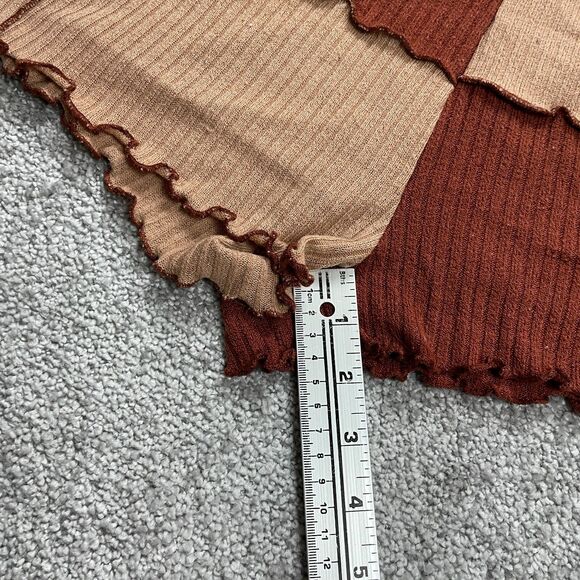 Shein Knit Shorts Womens Medium W26 Brown Elastic Waist High Rise Stretch Casual - Picture 9 of 11